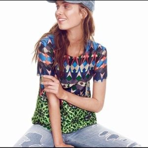 J. Crew Silk Gemstone Floral Top size 6